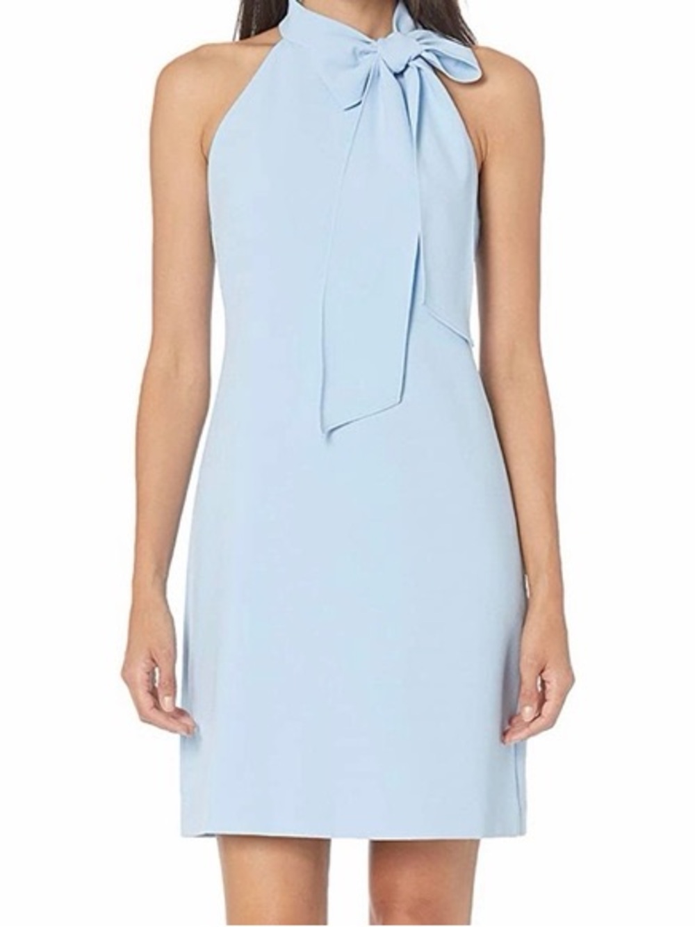 Vince Camuto Pale Blue Halter Tie-Neck Mini Dress